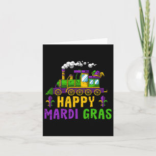 Carte Joyeux Mardi Gras Jester Train Carnival Parade Par