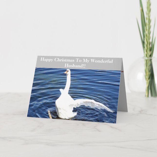Carte Joyeux Mari de Noël Swan (Devant)