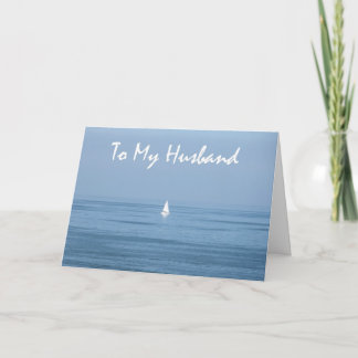 Carte Joyeux Mari du 10e anniversaire - Voilier