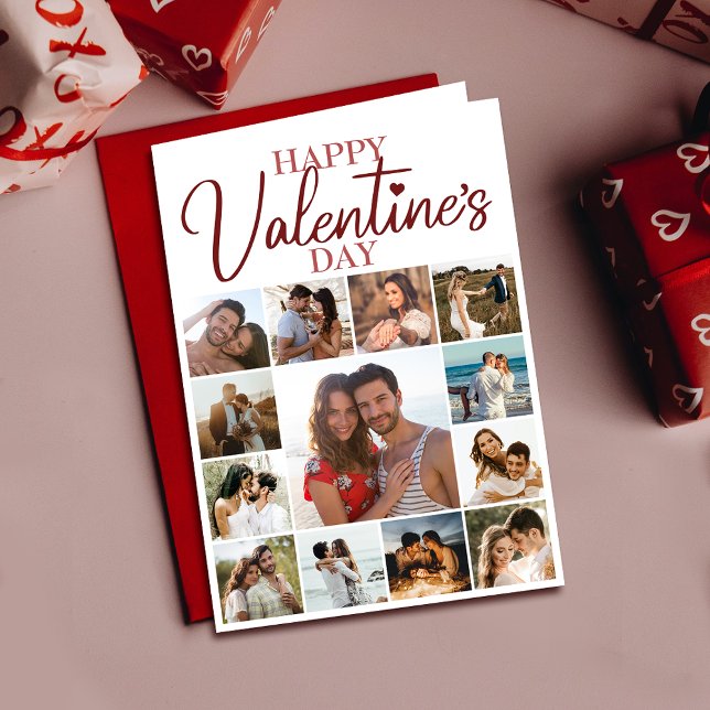 Carte Joyeux Mari Valentine | Femme Poem Red Holiday (Cherish memories with a Valentine's card featuring you and your loved one, expressing your bond.)