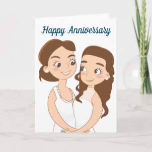 Carte Joyeux Mariage Anniversaire Couple lesbien