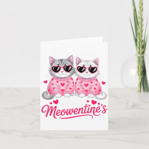 Carte Joyeux Meowentin’s Joli Couple Romantique de Chats