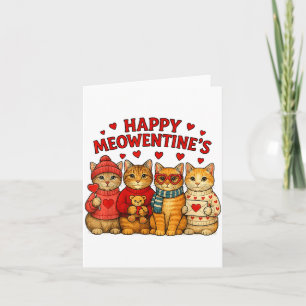 Carte Joyeux Meowentines Mignons Chats de la Saint-Valen
