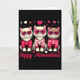 Carte Joyeux Meowentines Mignons Chats de la Saint-Valen