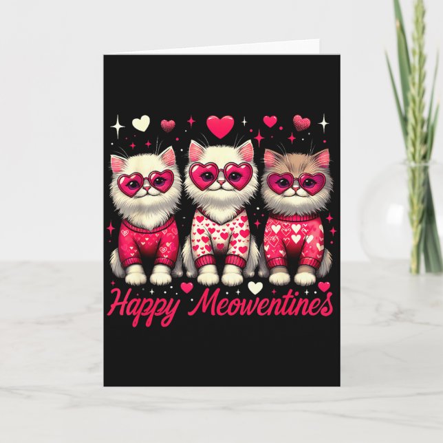 Carte Joyeux Meowentines Mignons Chats de la Saint-Valen (Devant)