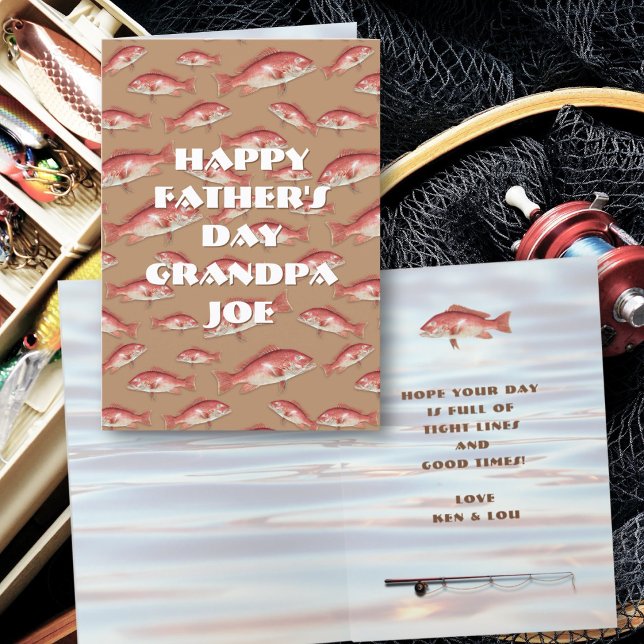 Carte Joyeux message de Fête des Pères Snapper Fish (Créateur téléchargé)