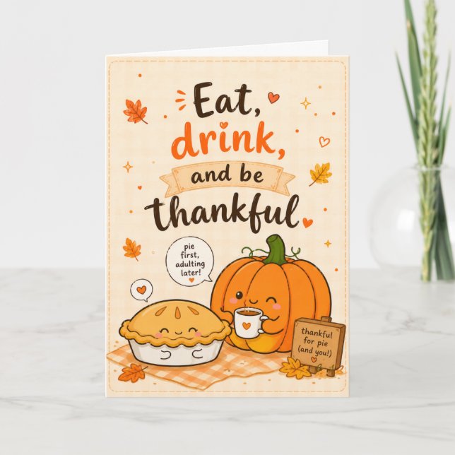 Carte Joyeux message de Thanksgiving festif (Devant)