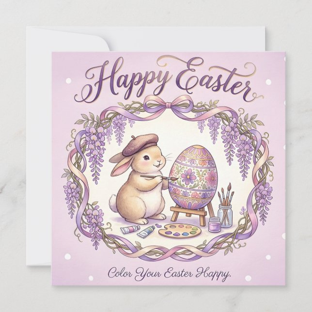 Carte Joyeux message fantaisiste de Pâques (Devant)
