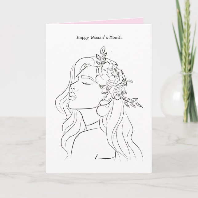 Carte Joyeux Mois de la femme Lady Art (Devant)