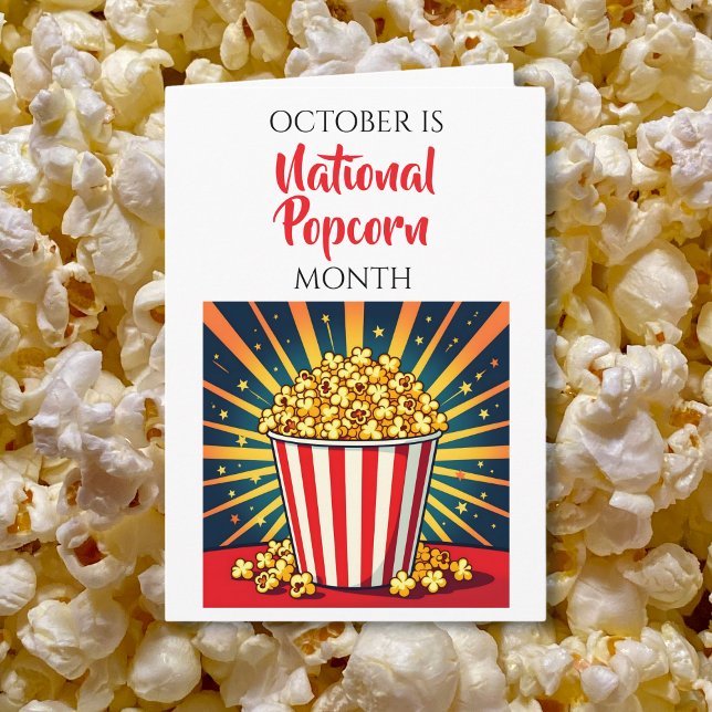 Carte Joyeux Mois National du Popcorn ! Octobre (Créateur téléchargé)