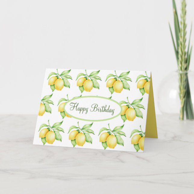 Carte Joyeux Motif citron d'anniversaire (Devant)