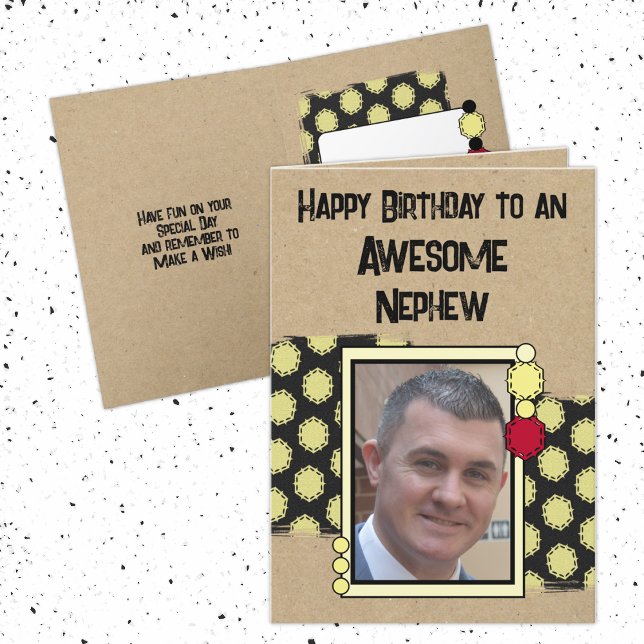 Carte Joyeux neveu d'anniversaire photo rouge (Créateur téléchargé)