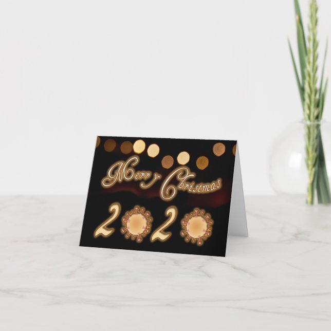 Carte Joyeux Noël 2020 avec Corona ! (Devant)