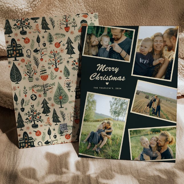 Carte Joyeux Noël 5 Photo Holiday (Créateur téléchargé)