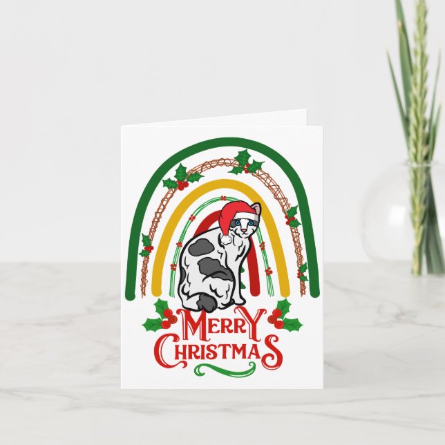 Carte Joyeux Noël à Bobtail japonais (Devant)