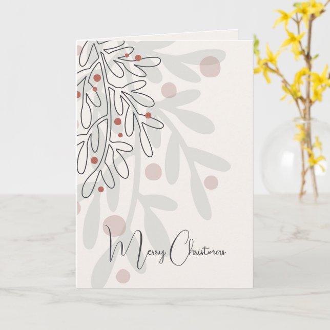 Carte Joyeux Noël à la main gui  (Fleur jaune)