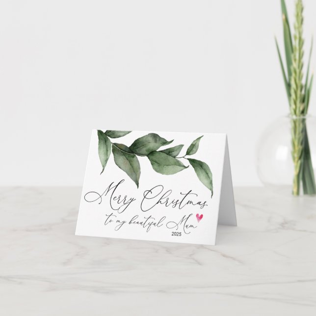 Carte Joyeux Noël à ma mère Mère de la fille (Devant)