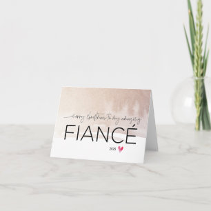 Carte Joyeux Noël à mon fiancé engagé Cute Xmas Car