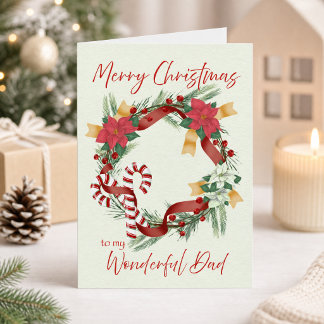 Carte Joyeux Noël à mon merveilleux papa Couronne