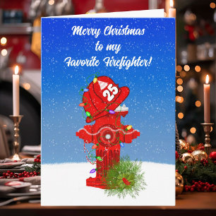 Carte Joyeux Noël à mon pompier préféré