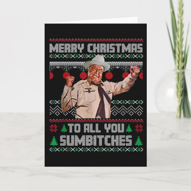 Carte Joyeux Noël à tous les Sumes Style de Sweat Ugly (Devant)