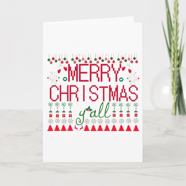 Carte Joyeux Noël à tous, Pull de Noël laid (Devant)
