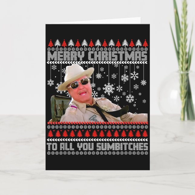 Carte Joyeux Noël à tous vous Sumes Funny Ugly Sweate (Devant)