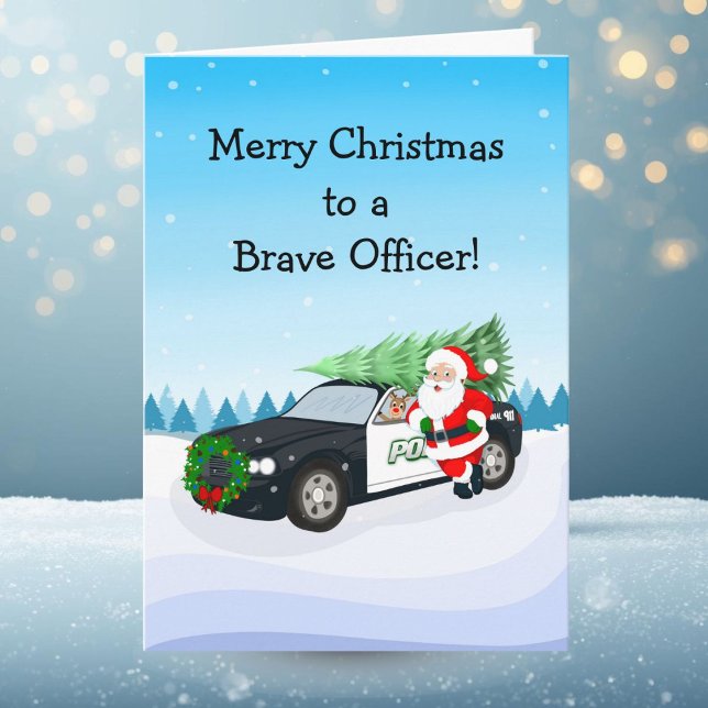Carte Joyeux Noël à un brave policier Santa (Créateur téléchargé)