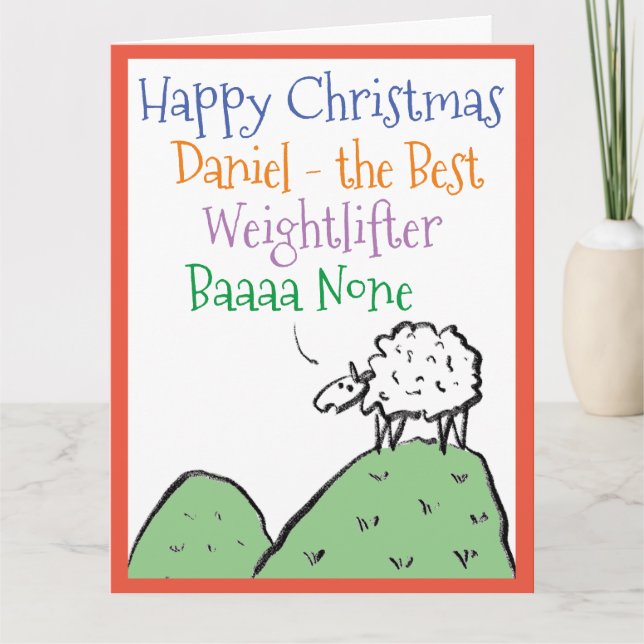 Carte Joyeux Noël à un Haltérophile Noël (Devant)