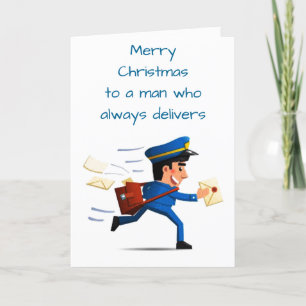 CARTE *JOYEUX NOËL* À UN HOMME QUI TOUJOURS LIVRE 