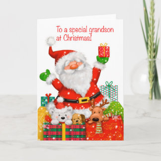 Carte Joyeux Noël à un petit-fils spécial