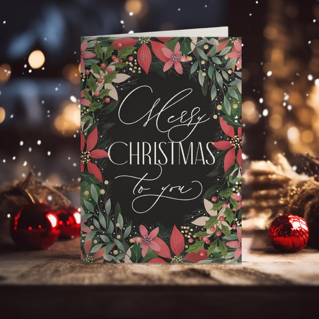 Carte Joyeux Noël à vous Classic Poinsettia (Créateur téléchargé)