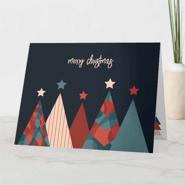 Carte Joyeux Noël abstrait pin xmas design (Devant)