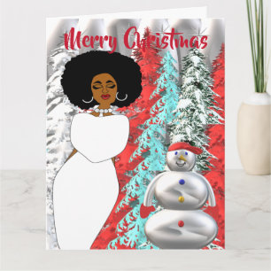 Carte Joyeux Noël African American Lady Noël