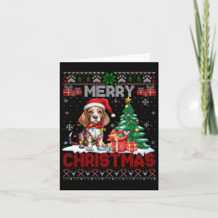 Carte Joyeux Noël Amateur de Chien Beagle Pull de Noël M