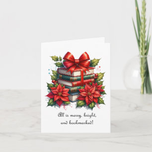 Carte Joyeux Noël amateur de livres