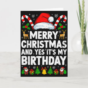 Carte Joyeux Noël & Oui C'est Mon Anniversaire Noël
