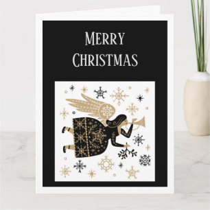 Carte Joyeux Noël Ange Étoiles Art