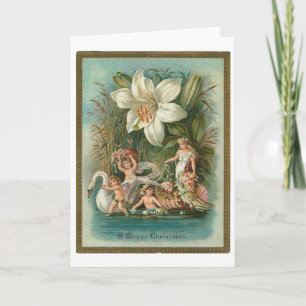 Carte Joyeux Noël, Anges et Fées, Victorien