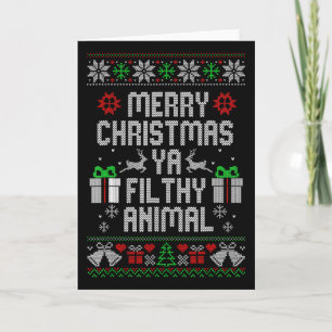 Carte Joyeux Noël Animal Sale Ya Xmas Pyjama _1