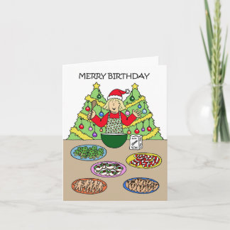 Carte Joyeux Noël Anniversaire Lady Baking