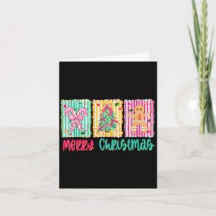 Carte Joyeux Noël Arbre Bow Gingpain Sucre de canne Gi