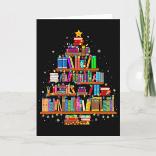 Carte Joyeux Noël Arbre Livres de lecture Amateur Biblio