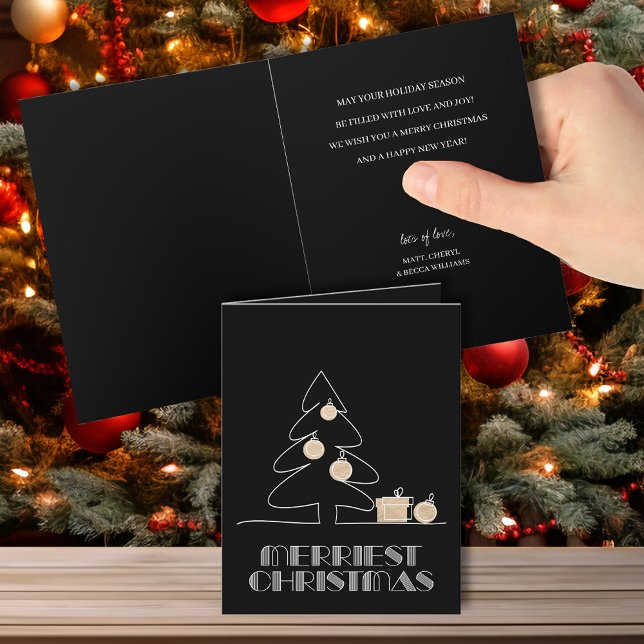 Carte Joyeux Noël Arbre Noir Fête (Créateur téléchargé)