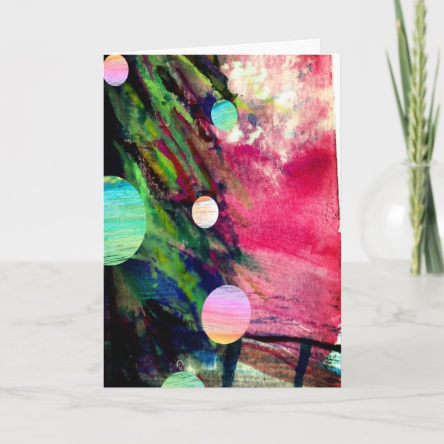 Carte Joyeux Noël Arbre vacances (Devant)