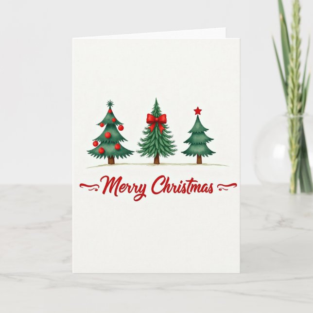 Carte Joyeux Noël Arbres (Devant)
