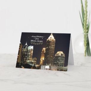Carte "Joyeux Noël," Atlanta, Géorgie Skyline
