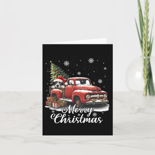 Carte Joyeux Noël Australien Berger Chien chevauchant Ro (Devant)