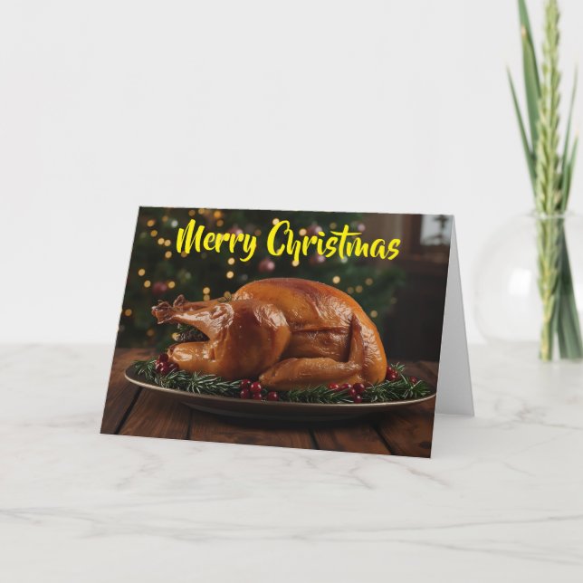 Carte Joyeux Noël aux carnivores. (Devant)