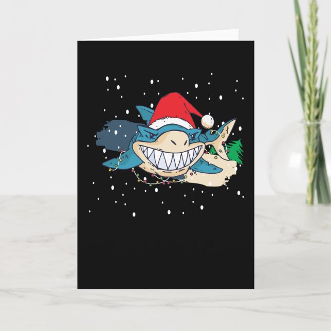 Carte Joyeux Noël aux requins (Devant)